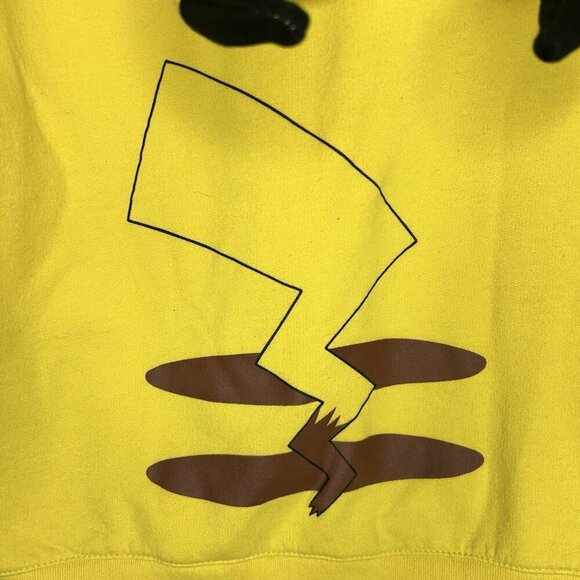 Pokémon Pikachu Unisex Zip Up Hoodie Sweatshirt Size M Yellow - Picture 7 of 8